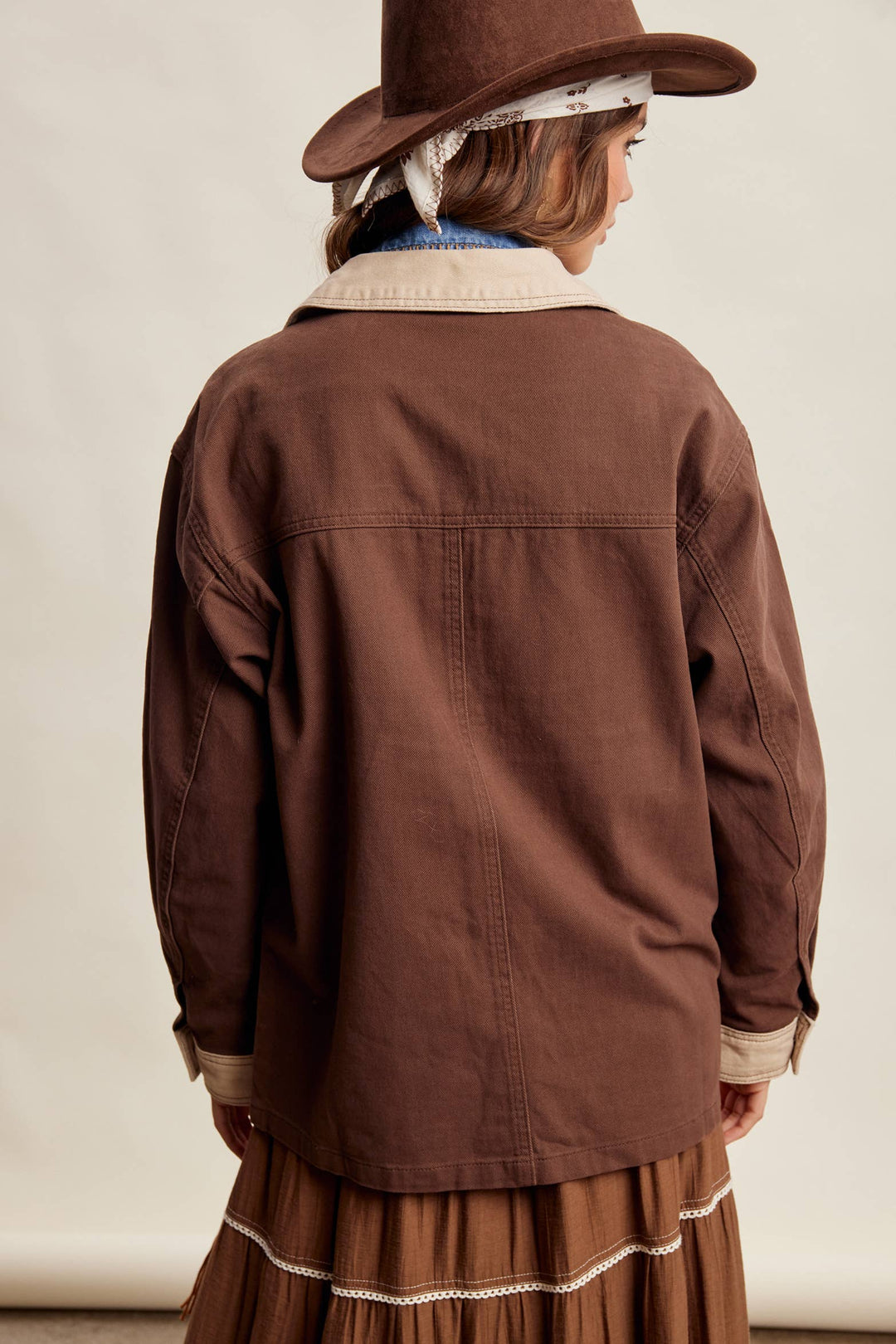Listicle | Contrast Collar Utility Barn Jacket LJ0271