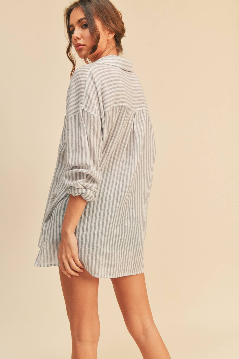 Miou Muse | Striped Button Down Shirt
