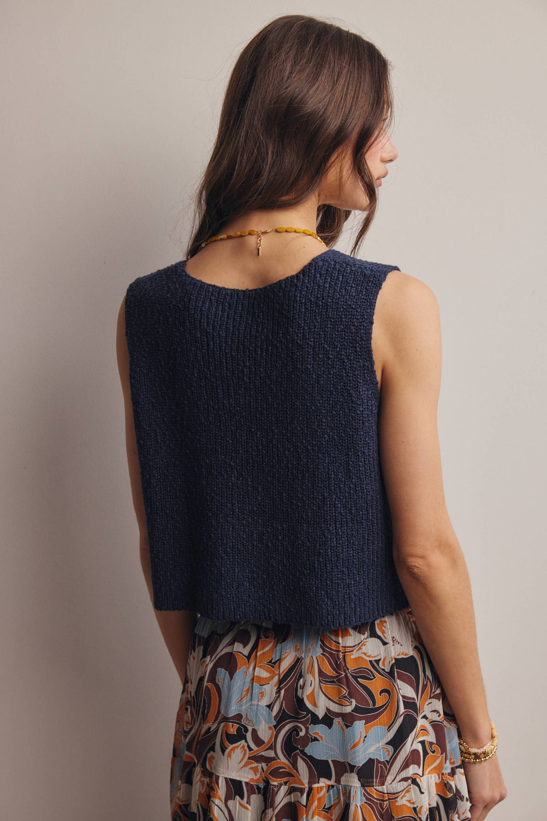 Forte | Button-Front Knit Vest Top