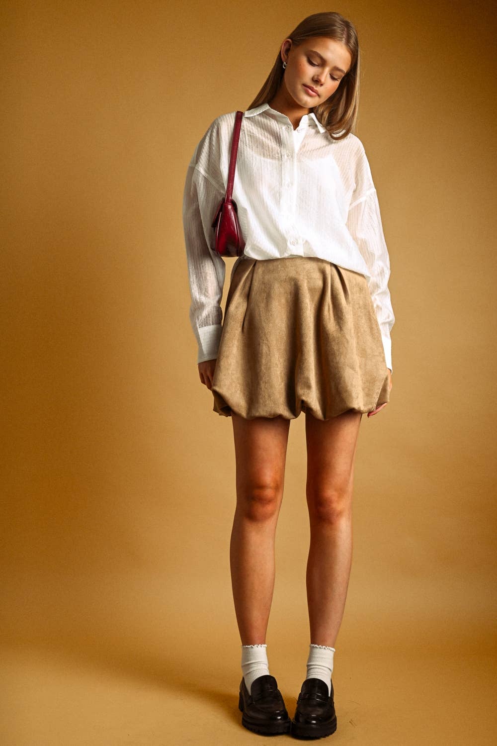 Miou Muse | Pin Striped Sheer Button Front Shirt