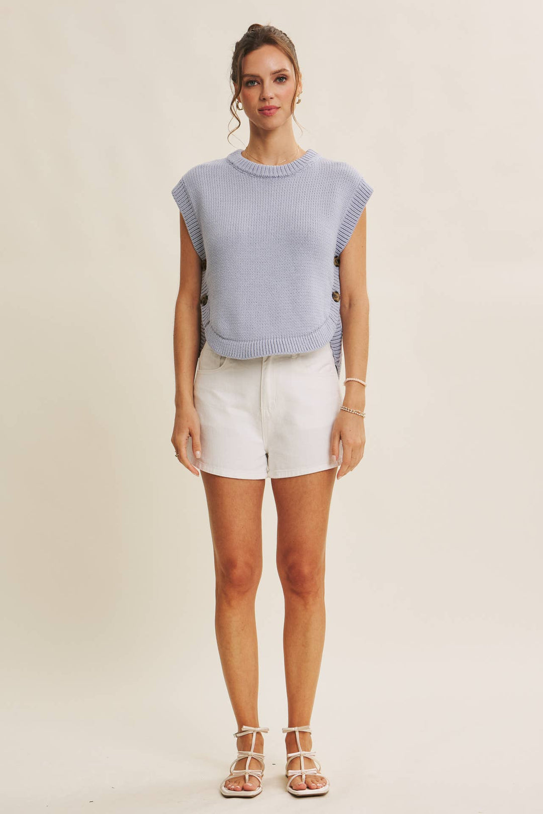 In february | Side Button Sweater Top