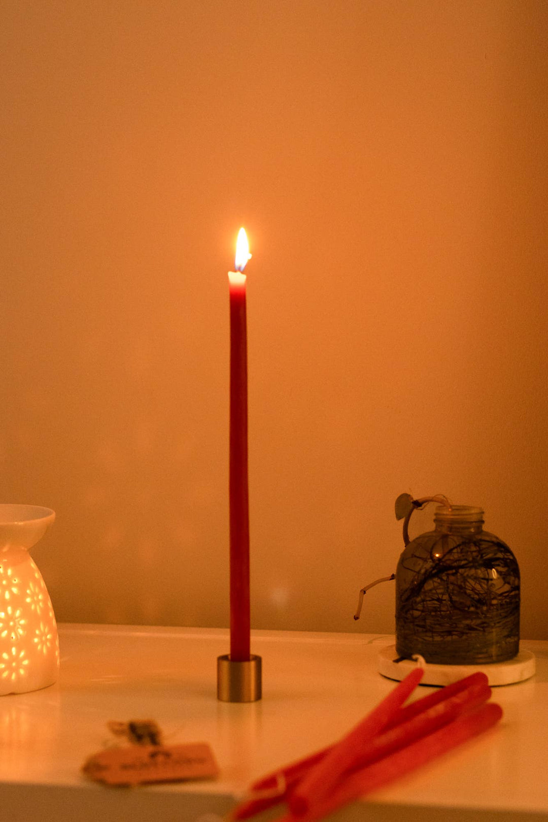 Bluecorn Candles | Thin Beeswax Taper Candles: Hand-Dipped in Colorado
