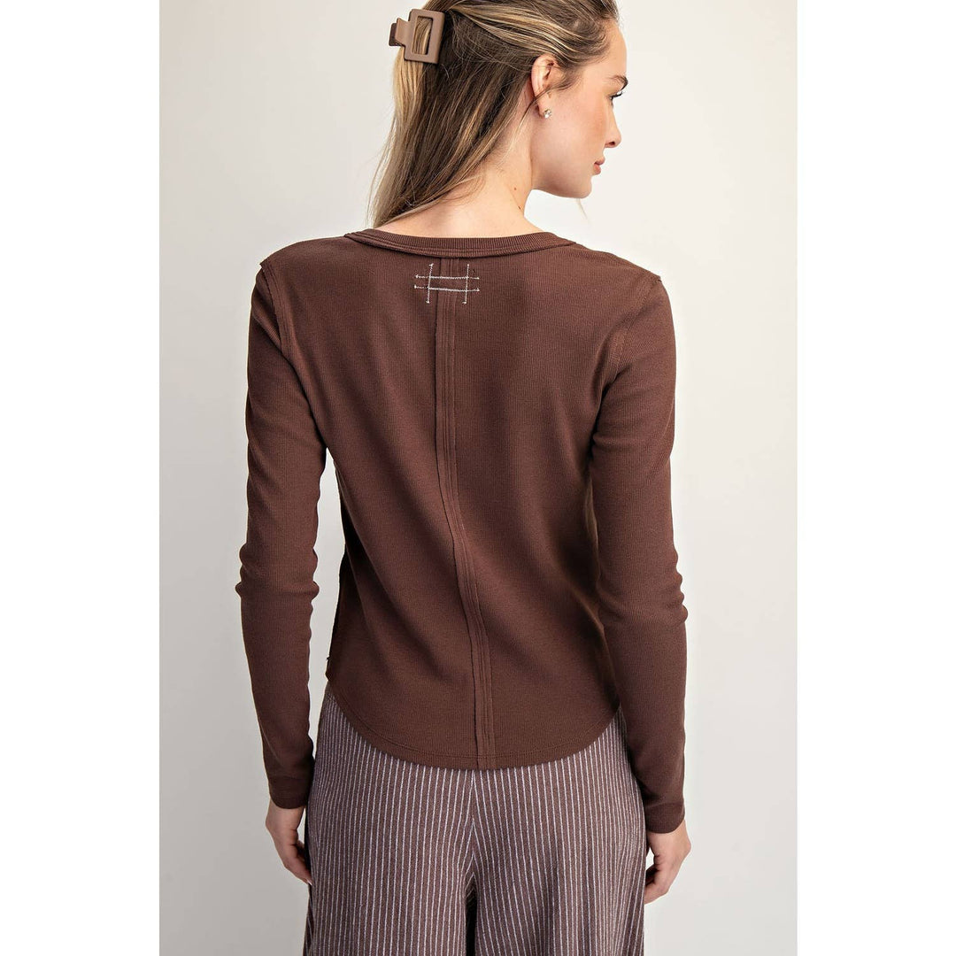 Cotierra | Henley Button Closure Top