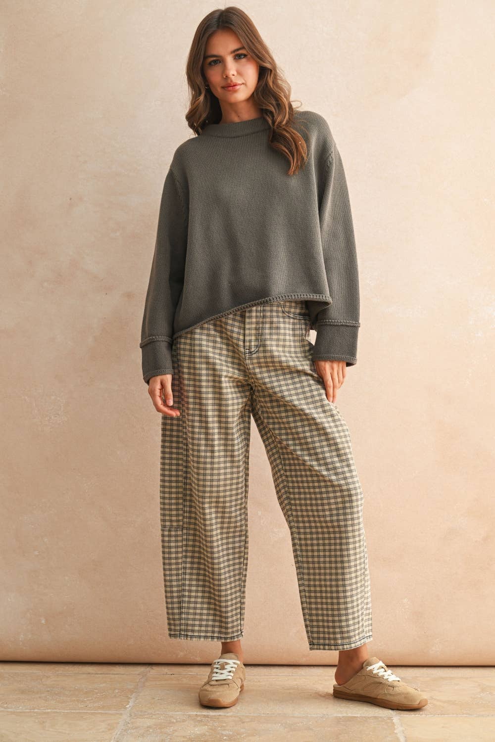 Miou Muse | Mock Neck Cotton Sweater