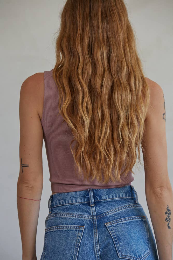 By Together | Knit Seamless Ribbed Round Neck Sleeveless Top