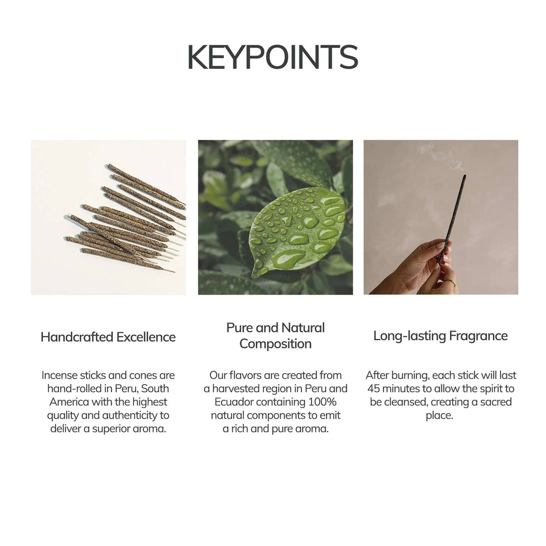 Cedar and Myrrh | White Sage Incense Sticks – 7 Hand-Rolled Sticks from Peru