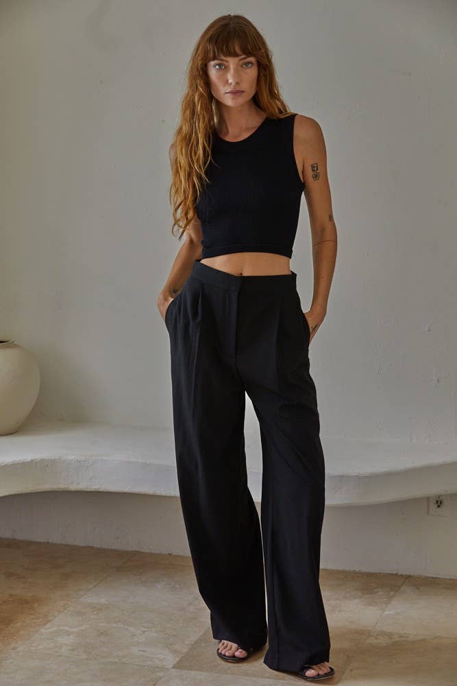 By Together | Knit Seamless Ribbed Round Neck Sleeveless Top
