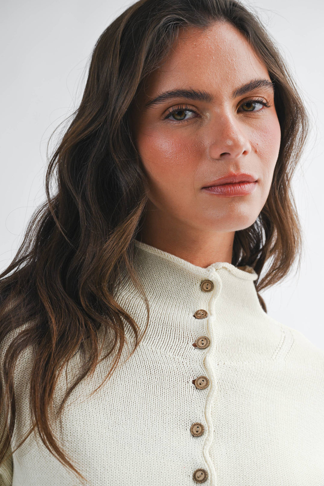 Aemi and Co | Button Front Cropped Knit Cardigan