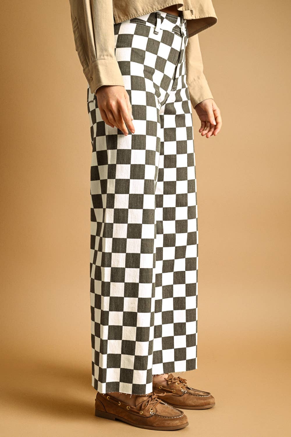 By Together | Checker Board Stretch Pants