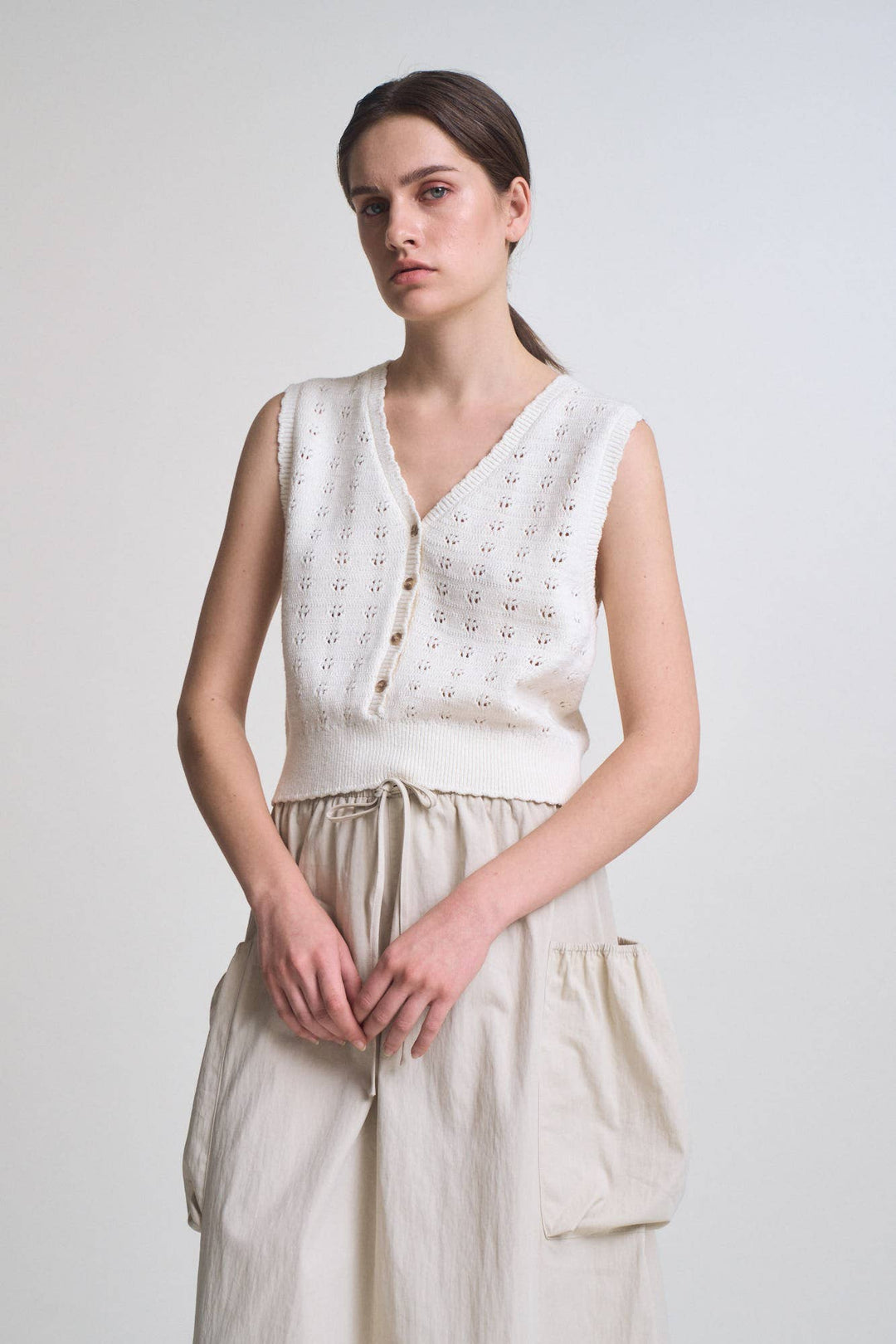 Grade and Gather | Floral Kint Button Down Vest Top