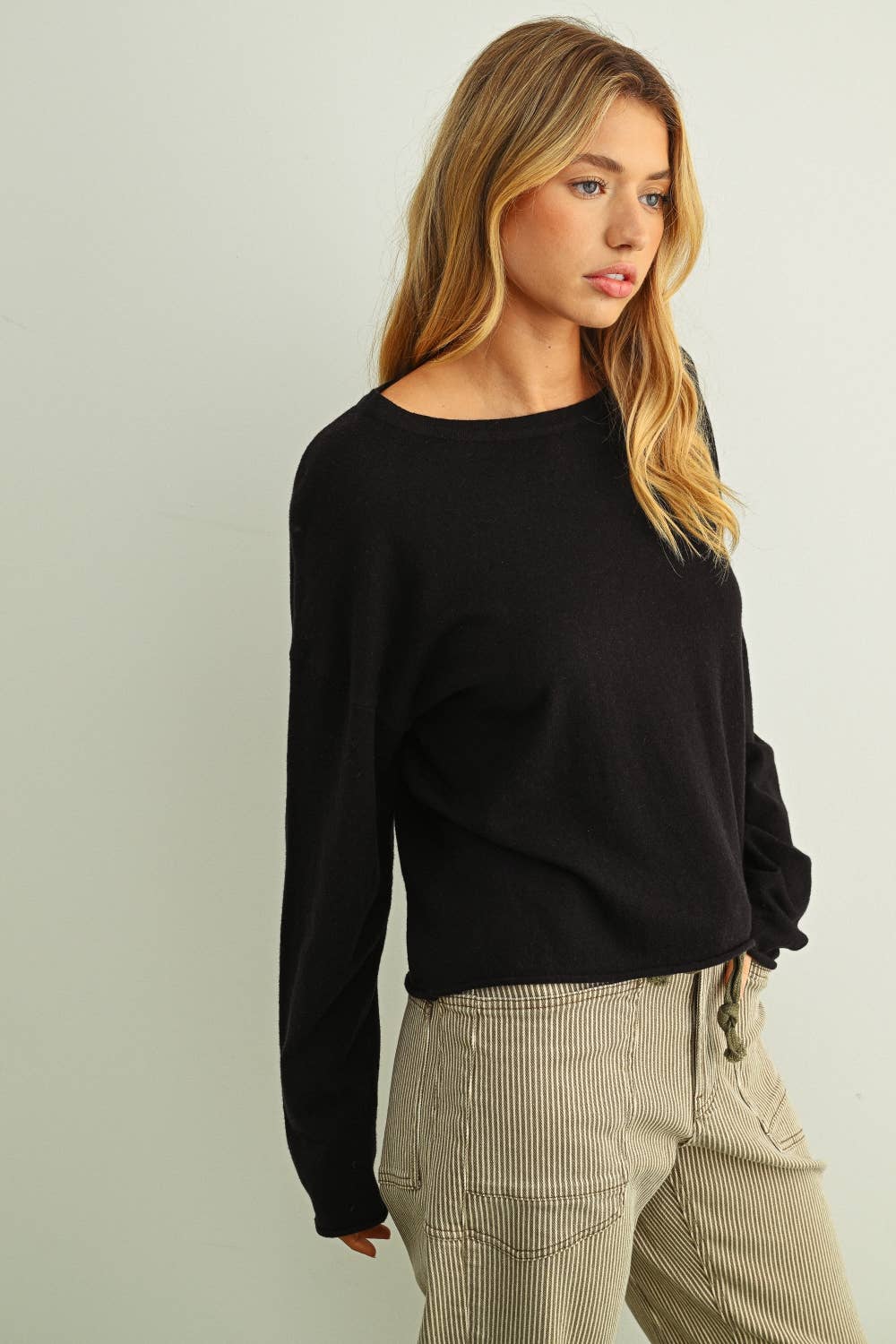 Miou Muse | Essential Short Sleeve Rolled Hem Top