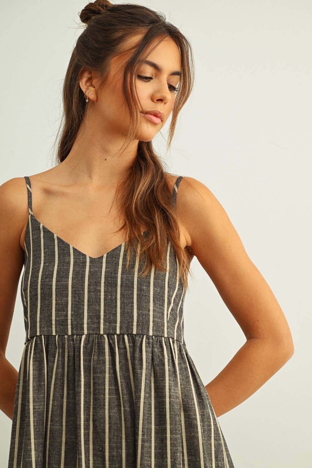 Miou Muse | Stripe Pattern Long Dress