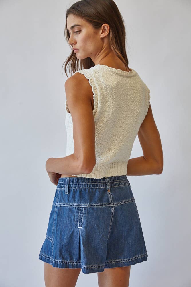 Creamon | Snuggly Cotton Button Knit Vest