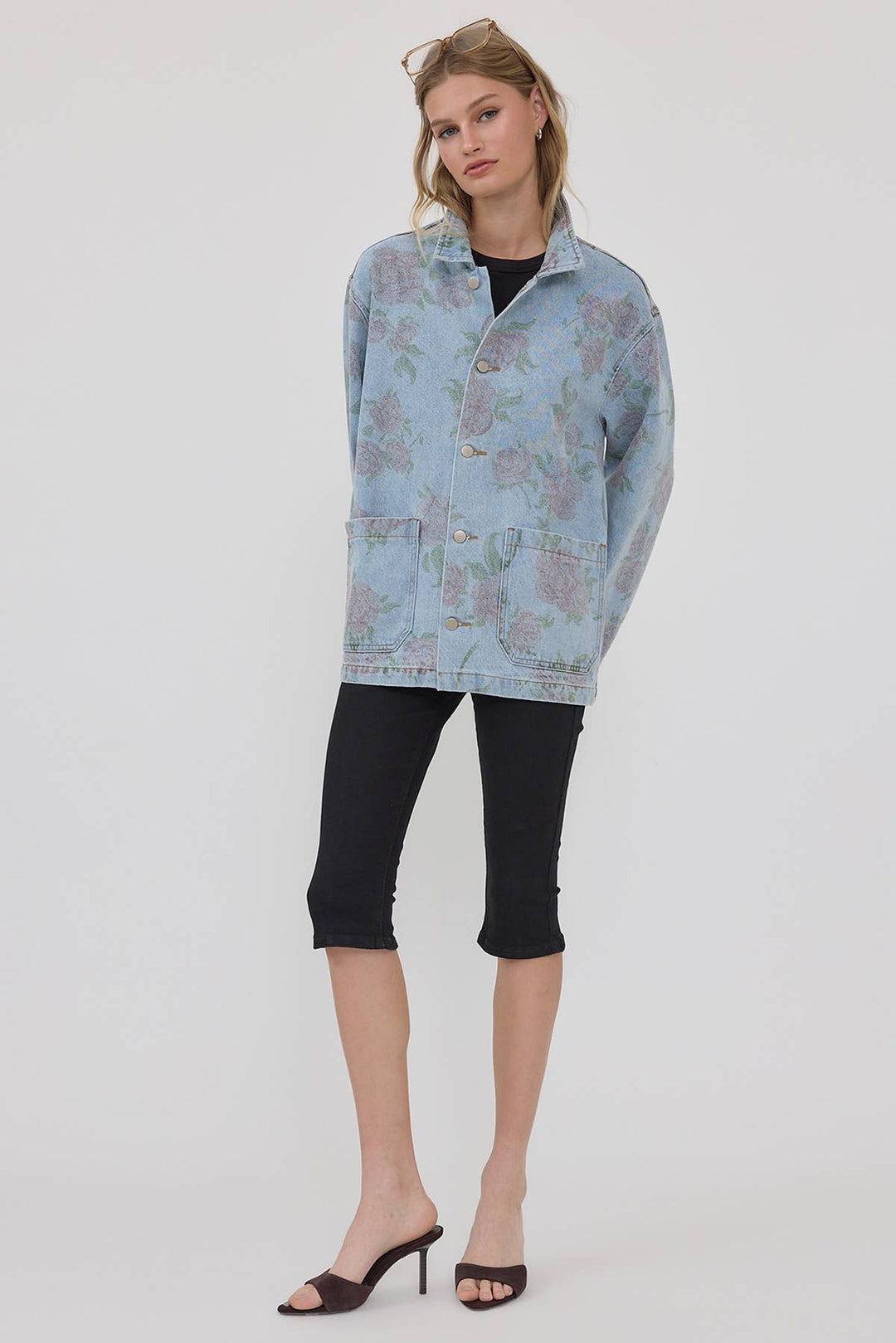 Raisonnel | Floral Printed Denim Jacket