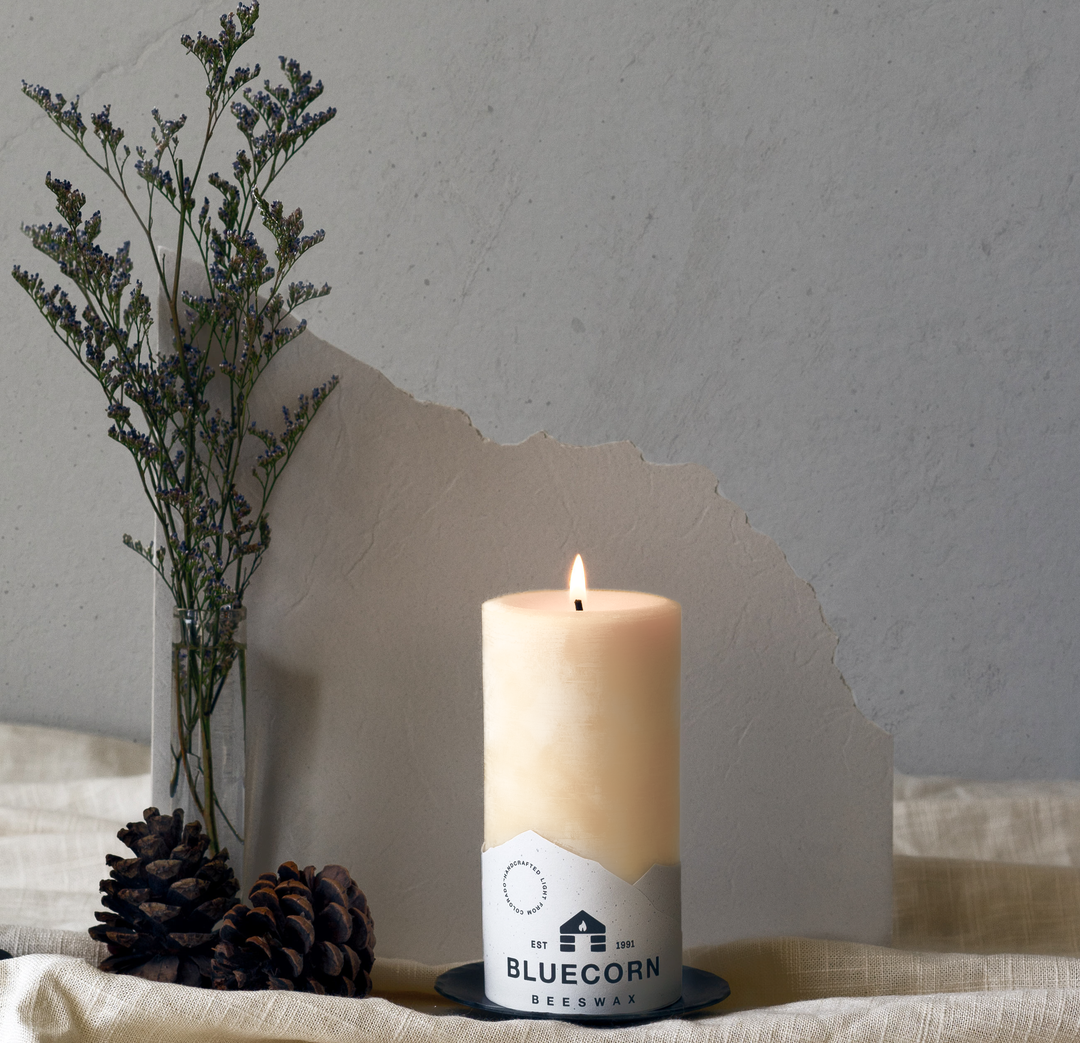 Bluecorn | Pure Beeswax Pillar Candles – Handmade in USA