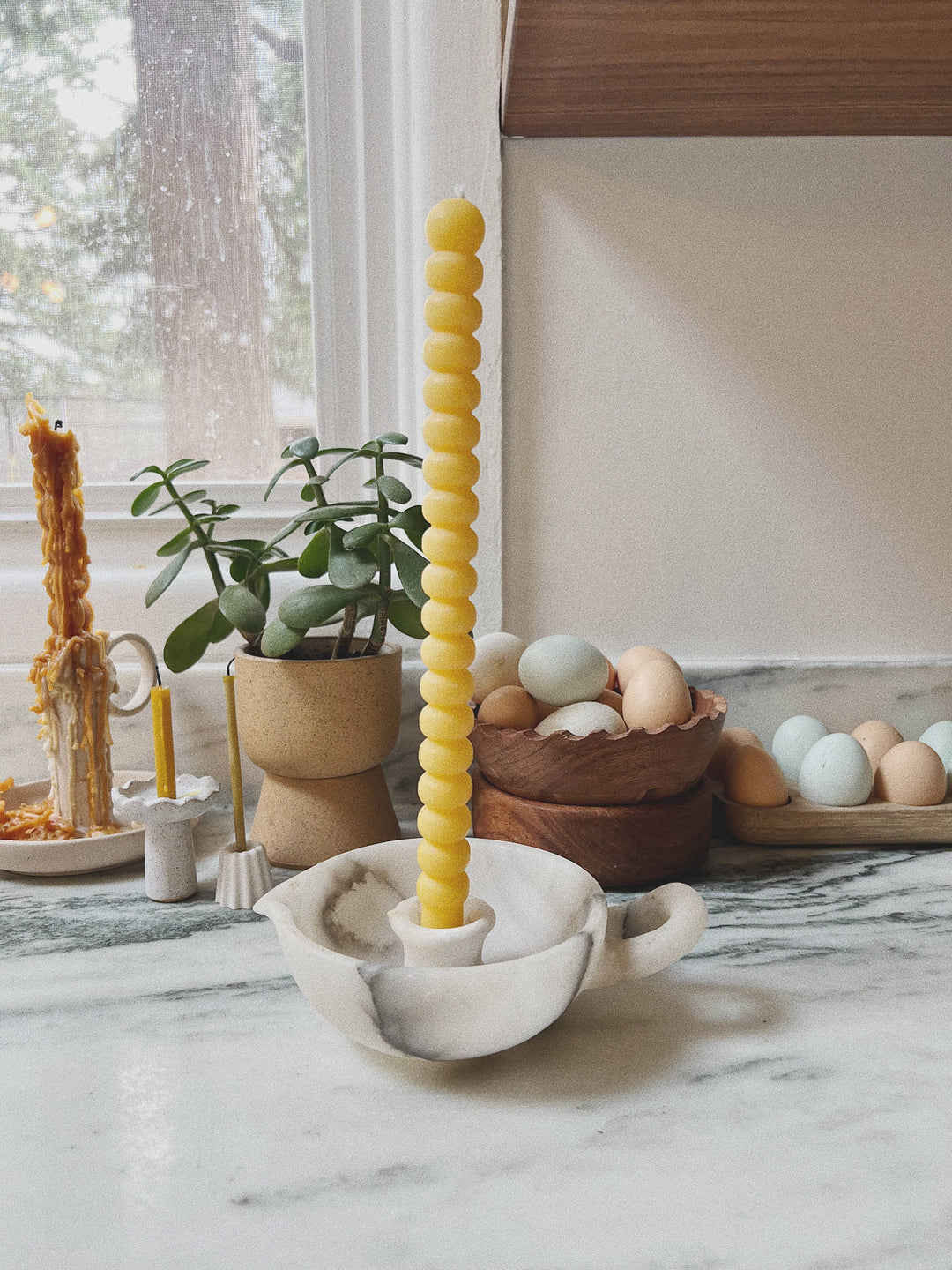 Whiskey + Wine |Stacked taper candle