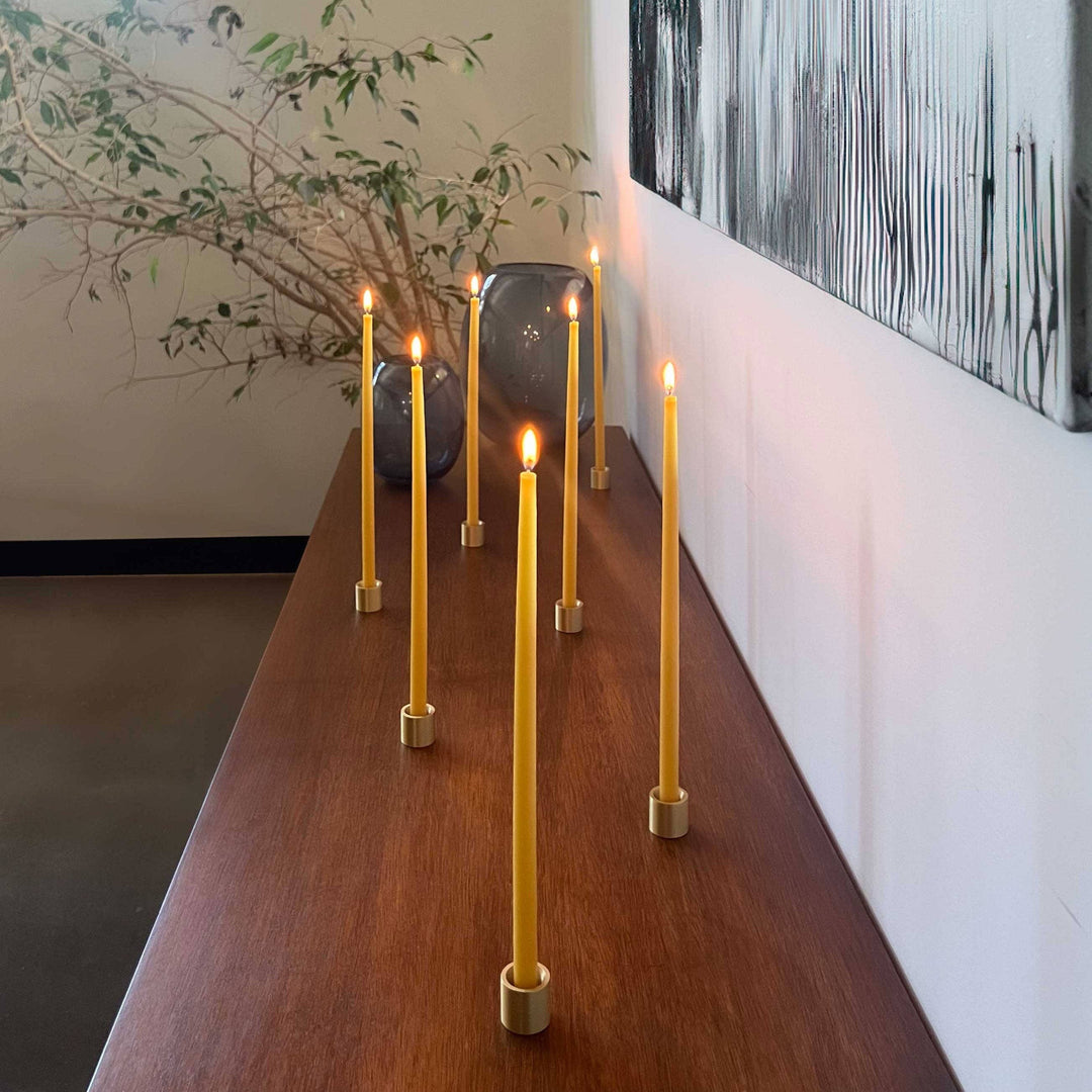 Bluecorn Candles | Thin Beeswax Taper Candles: Hand-Dipped in Colorado