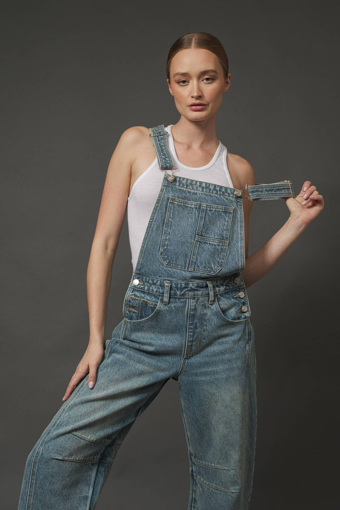 Aaron and Amber |  Slouchy Relax Fit Denim Overalls