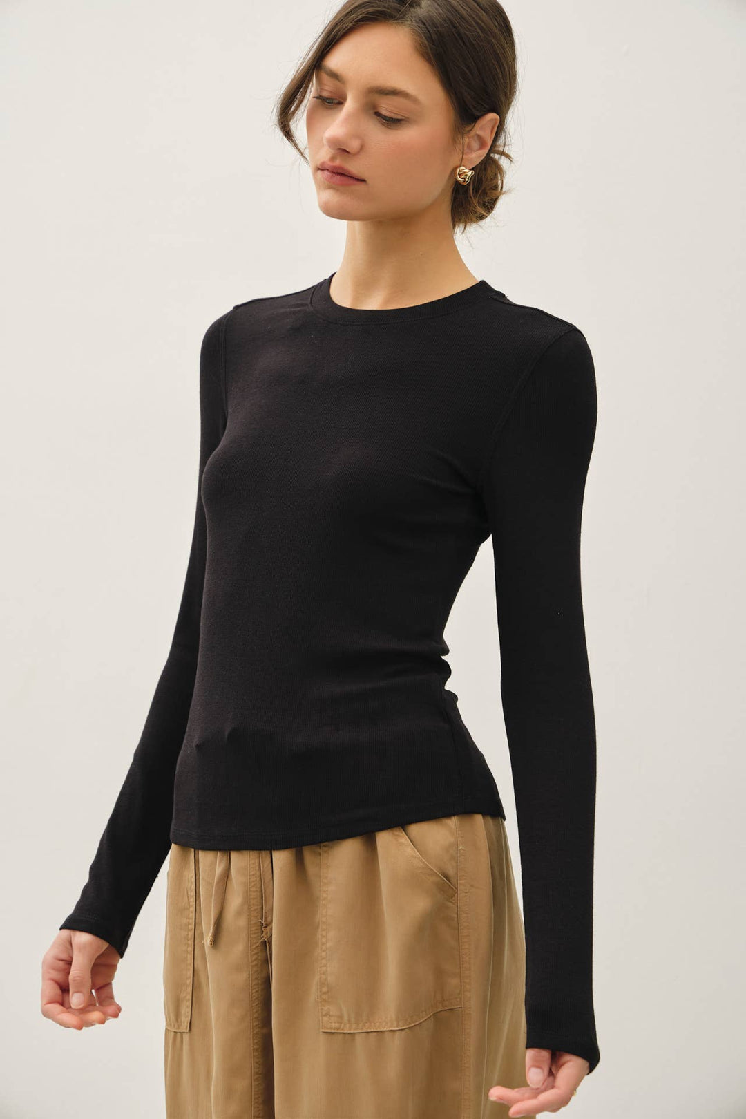 Be cool | Ribbed Crewneck Long Sleeve Top