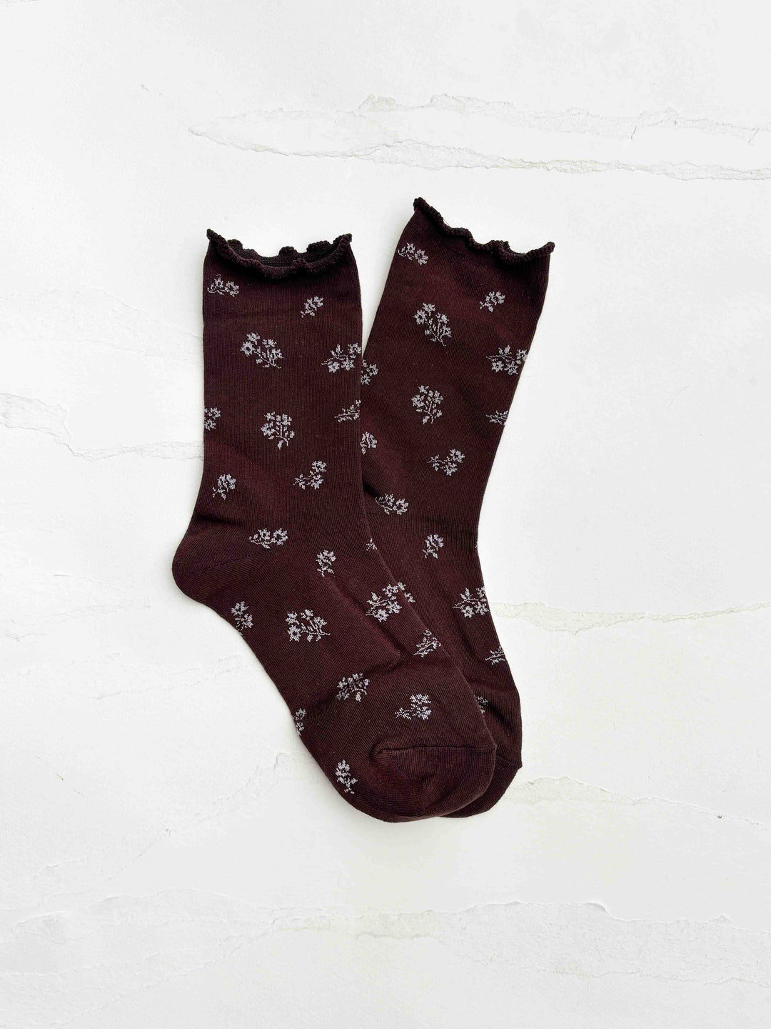 Tiepology | Vintage Tiny Floral Ruffle Cotton Blend Socks