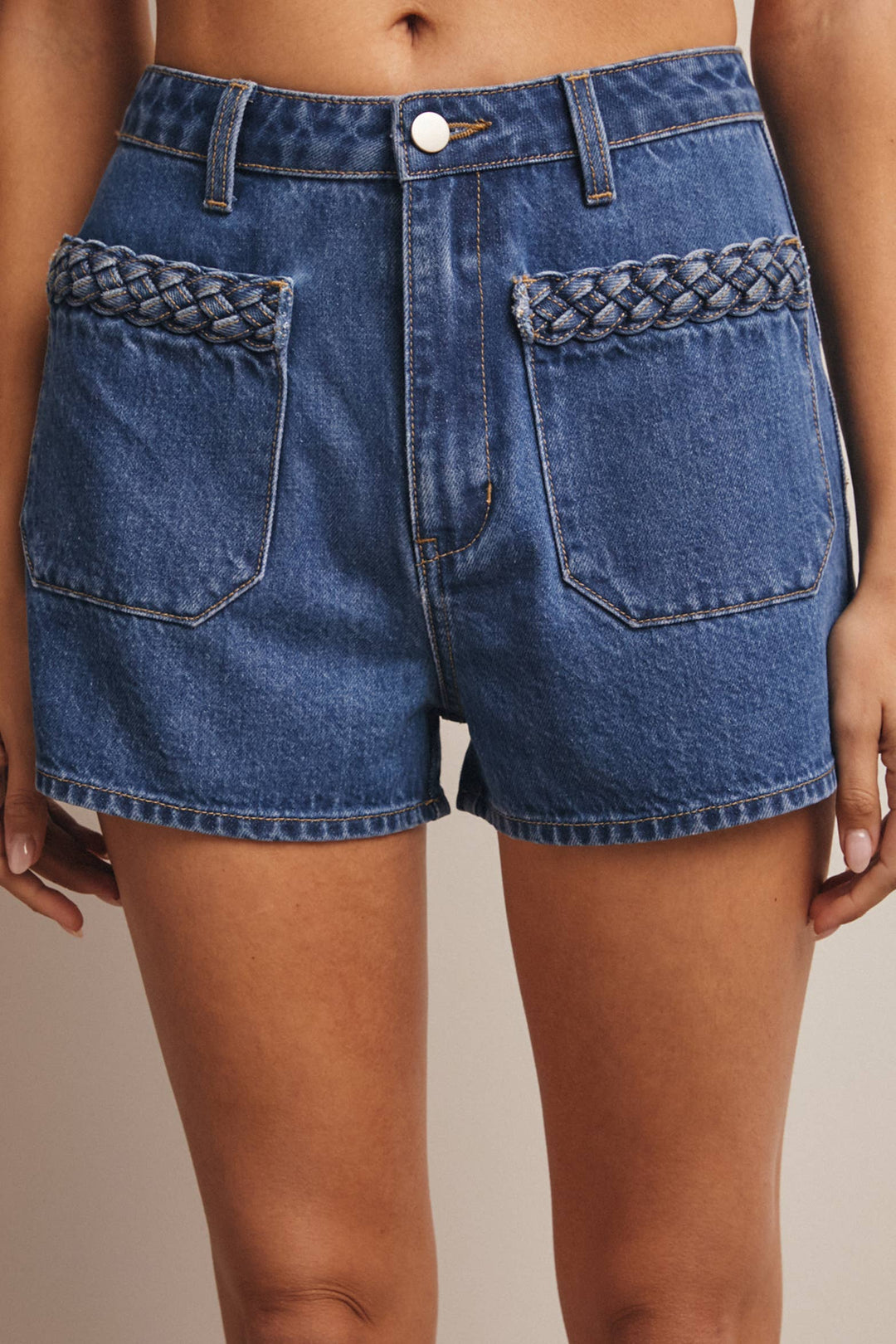 forte | Braided Pocket Denim Shorts
