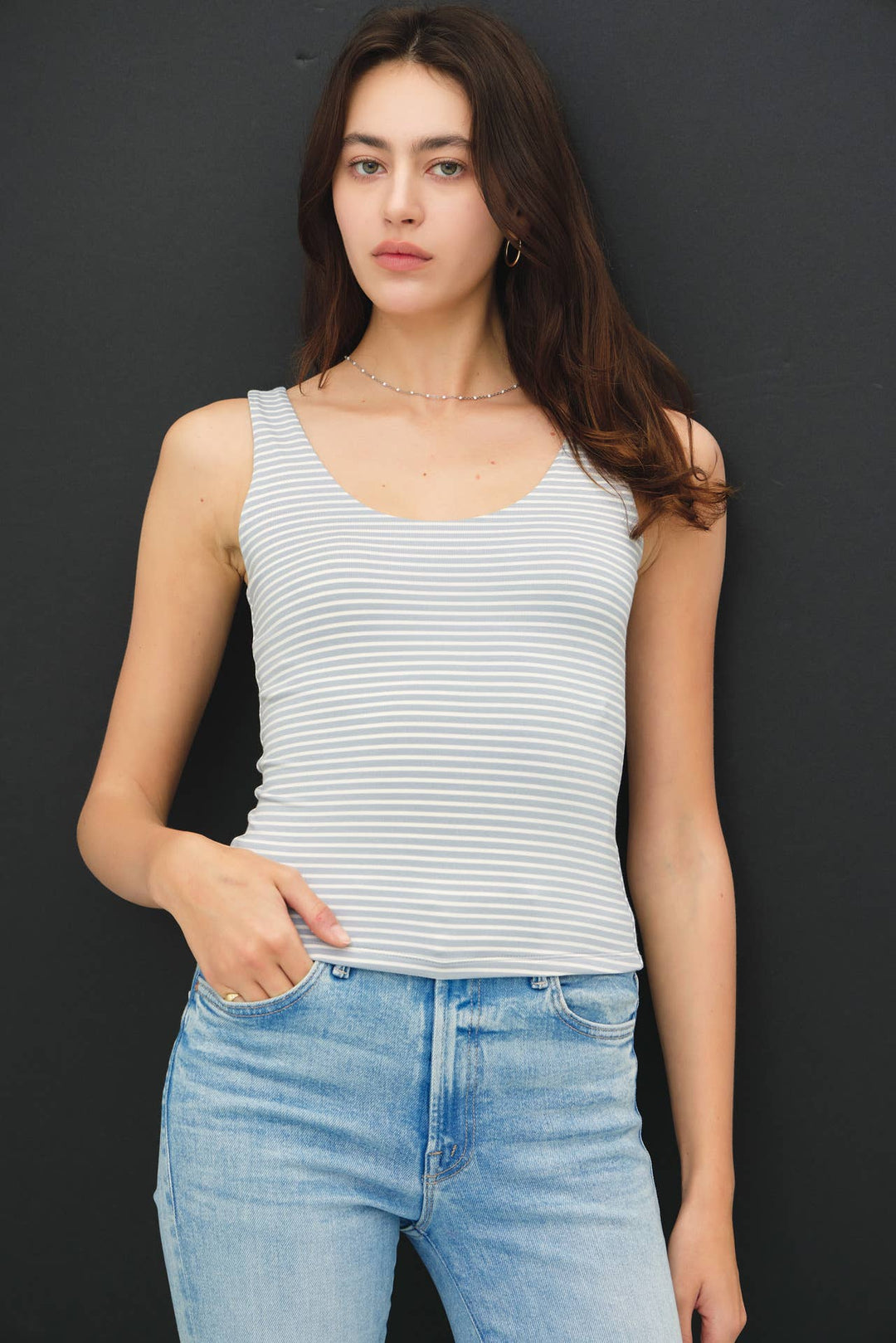 Be Cool | Ultra Soft Double Lined Striped Tank
