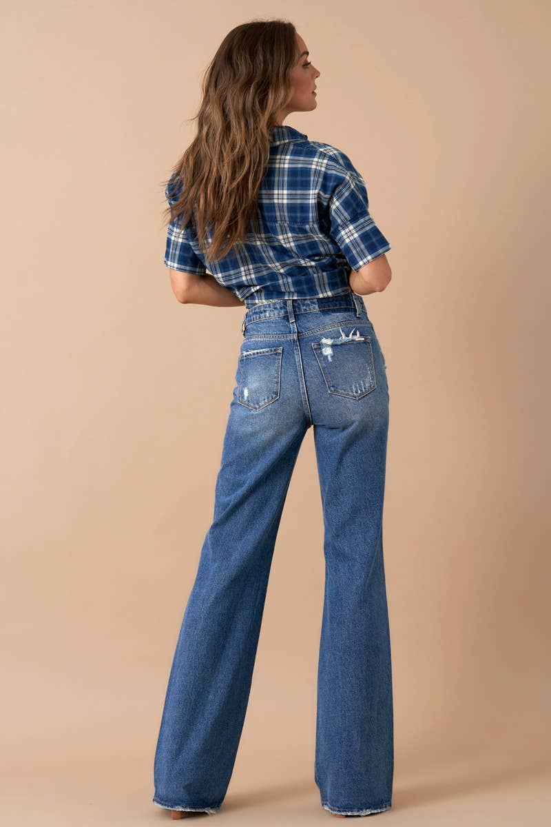 Insane Gene | High Rise Relaxed Boot Cut Denim