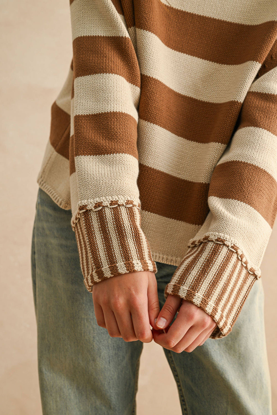 Miou Muse | Mock Neck Cotton Sweater
