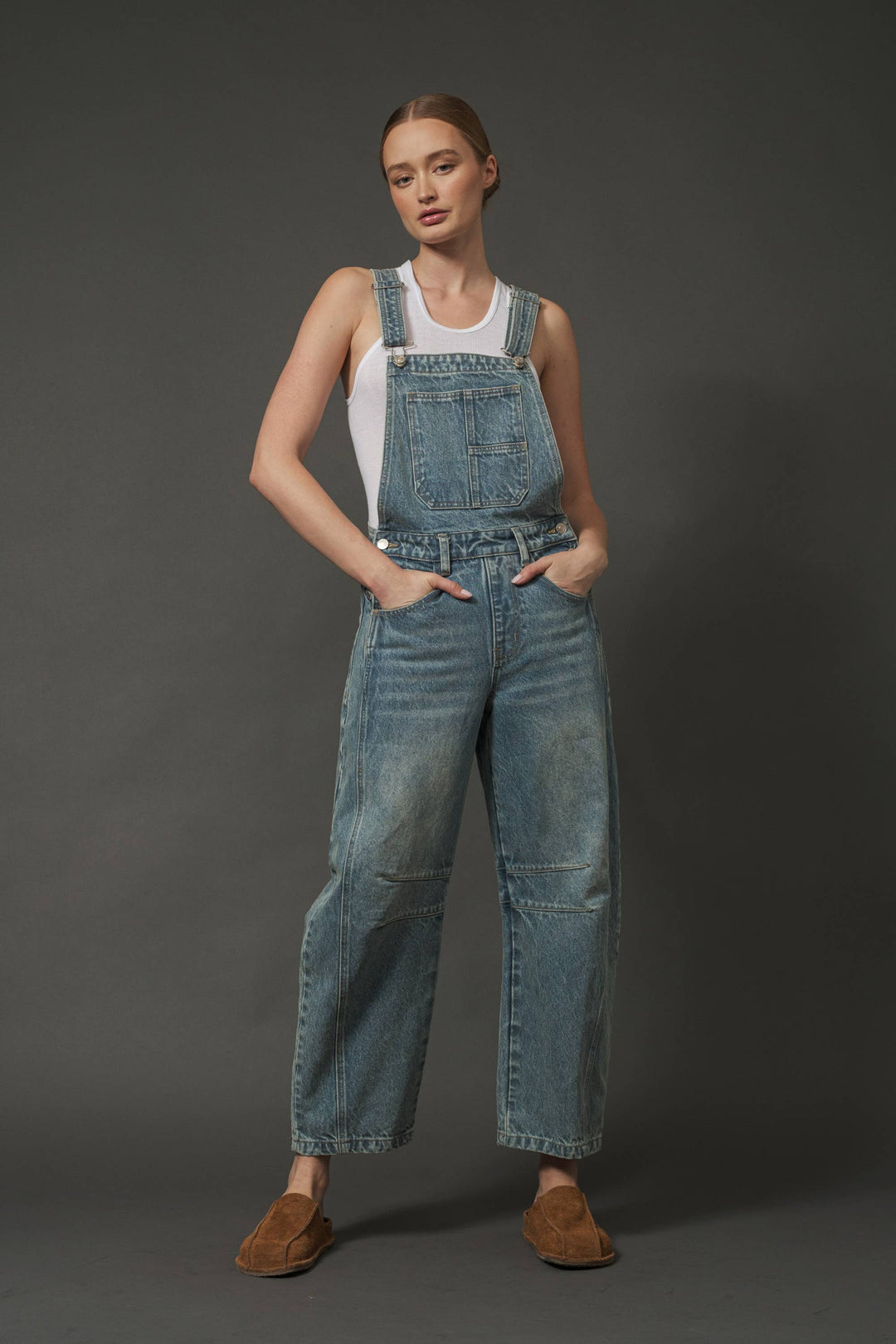 Aaron and Amber |  Slouchy Relax Fit Denim Overalls