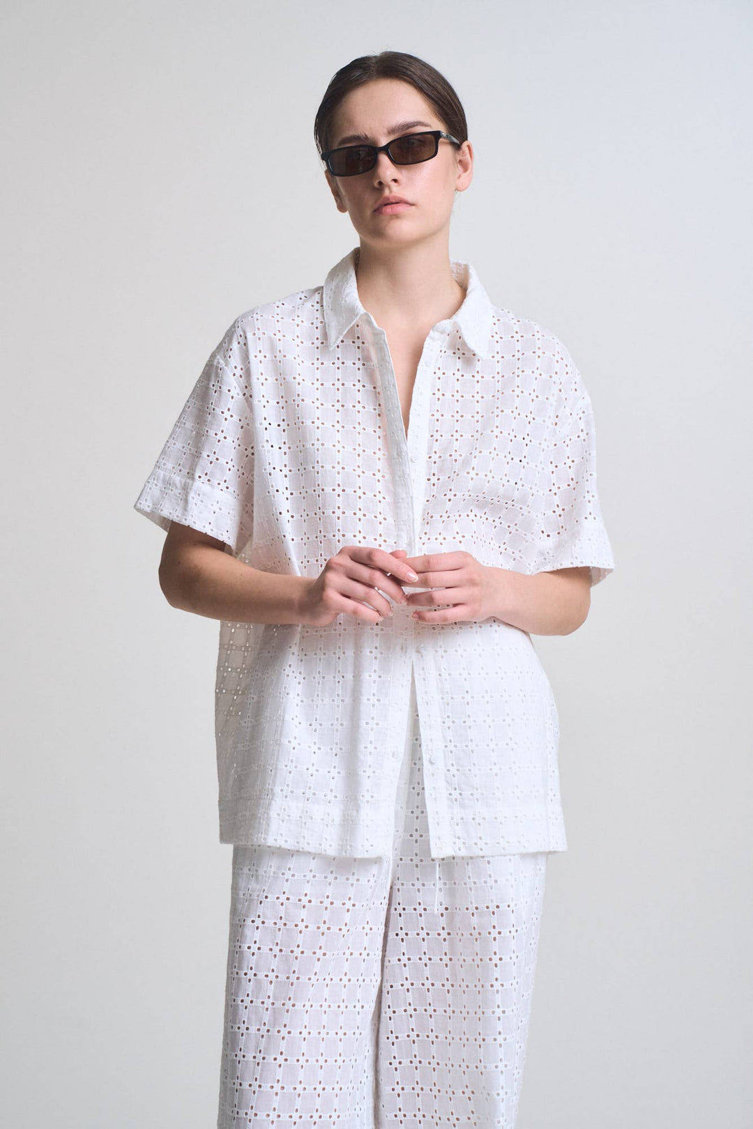 Grade and Gather | Square Eyelet Short Sleeve Shirt