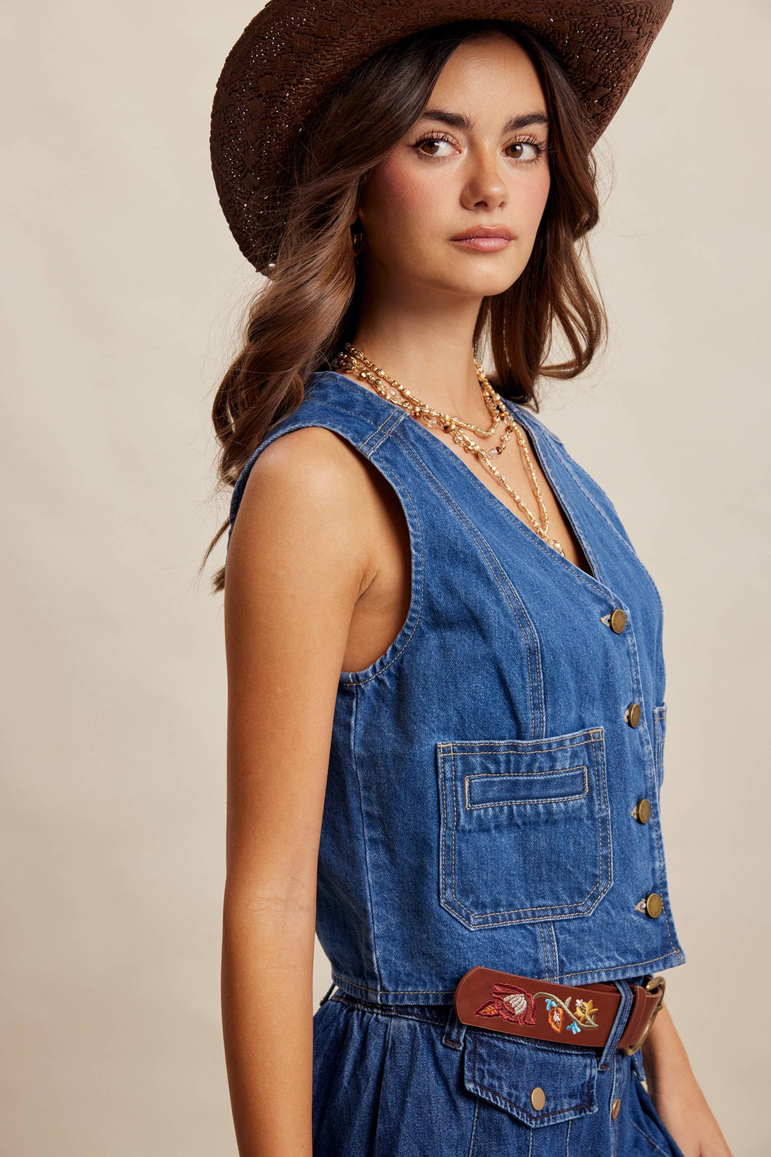 Listicle | Button Front Denim Vest