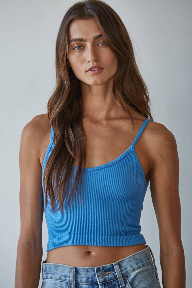 By Together | Knit Ribbed Seamless UV Neck Brami