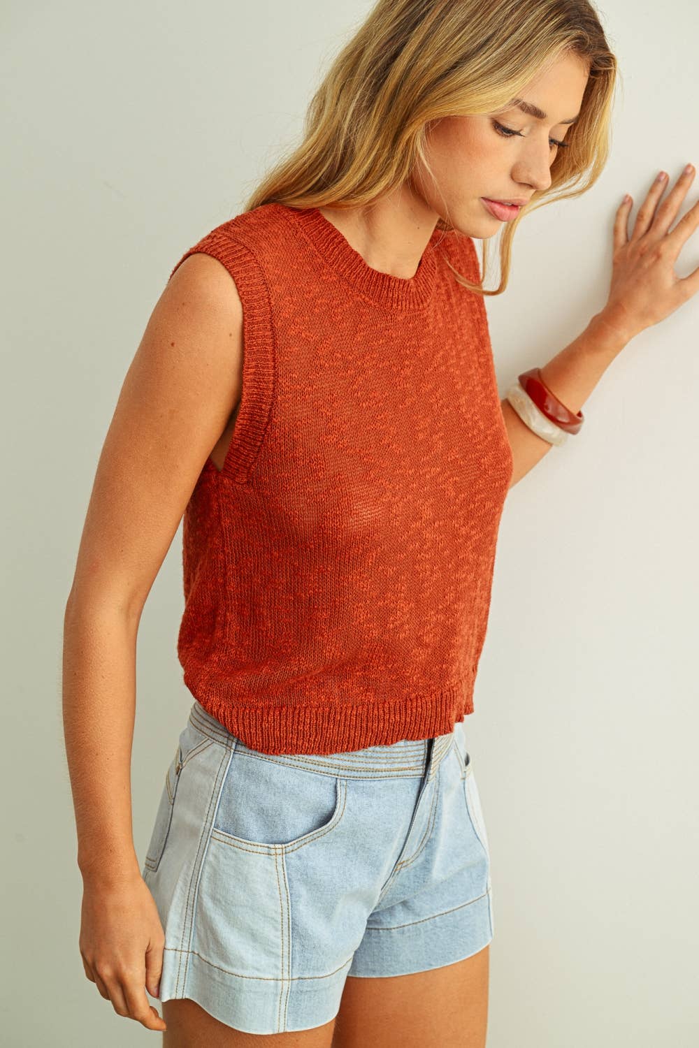Miou Muse | Ombre Style Sleeveless Knitted Top