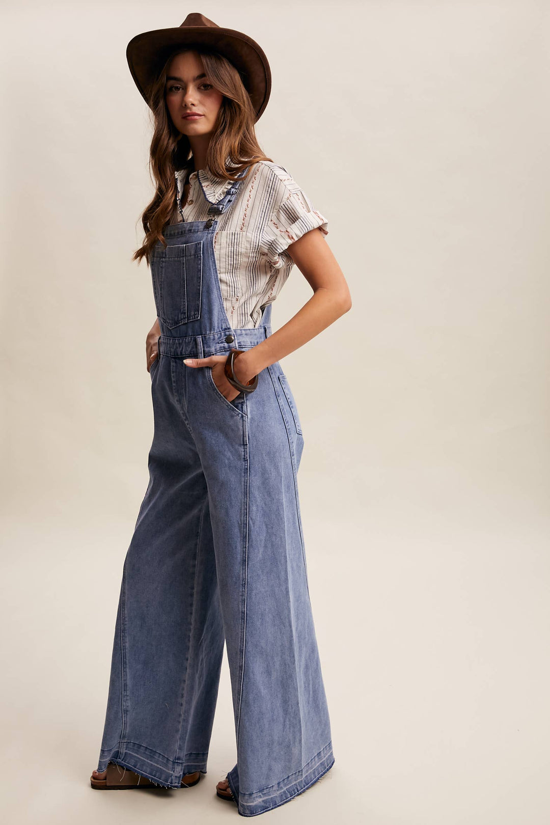 Listicle | Wide-Leg Denim Overalls