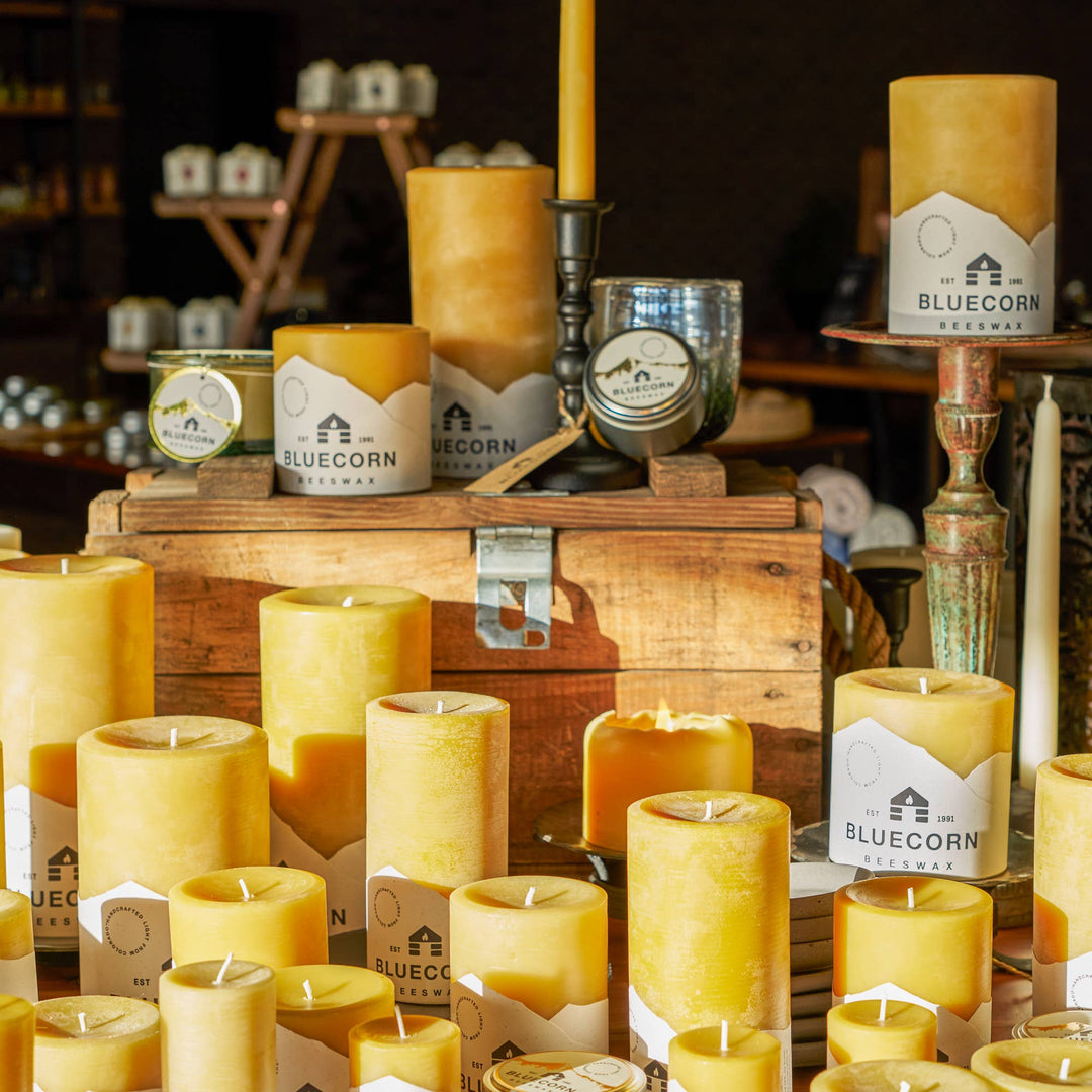 Bluecorn | Pure Beeswax Pillar Candles – Handmade in USA