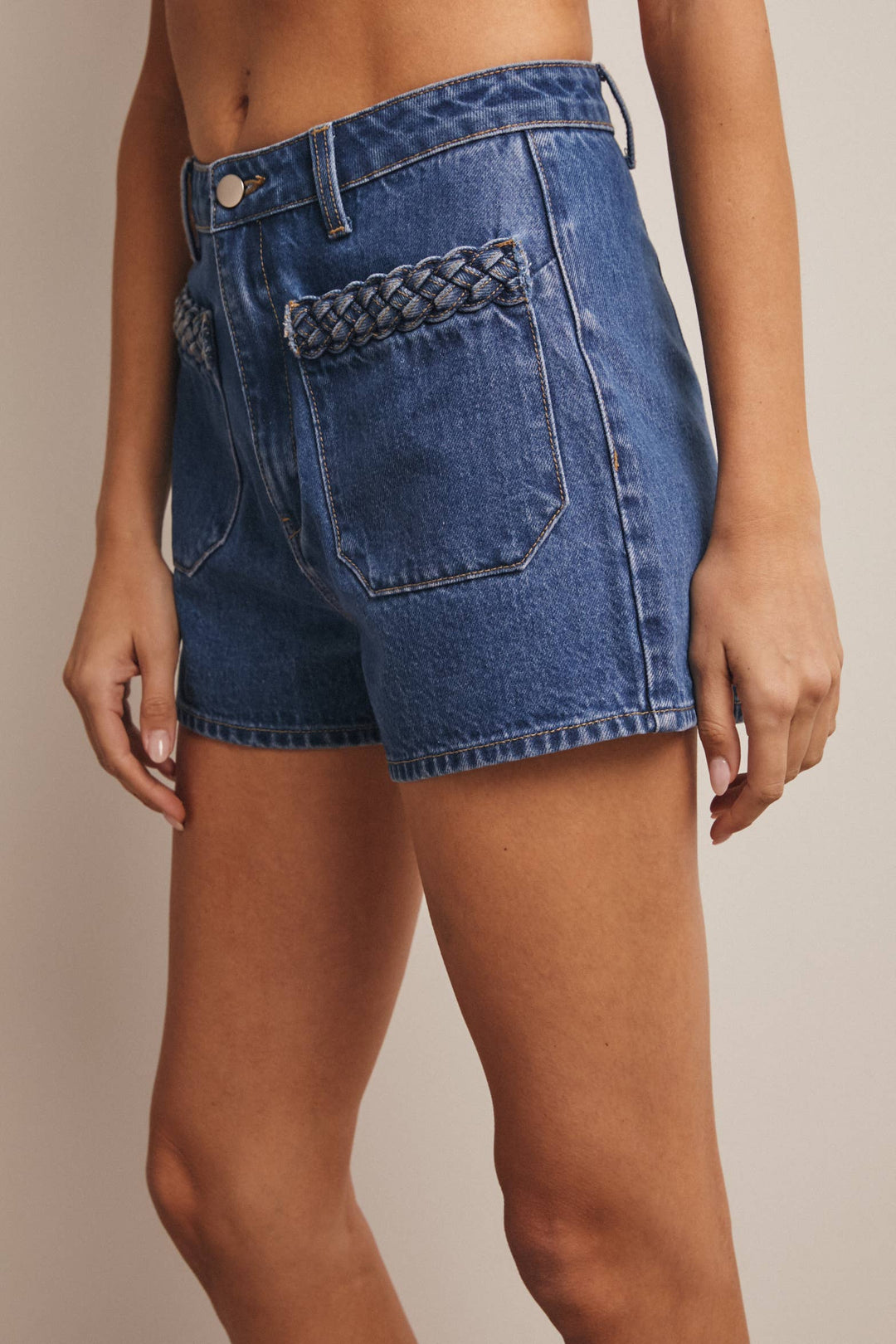 forte | Braided Pocket Denim Shorts
