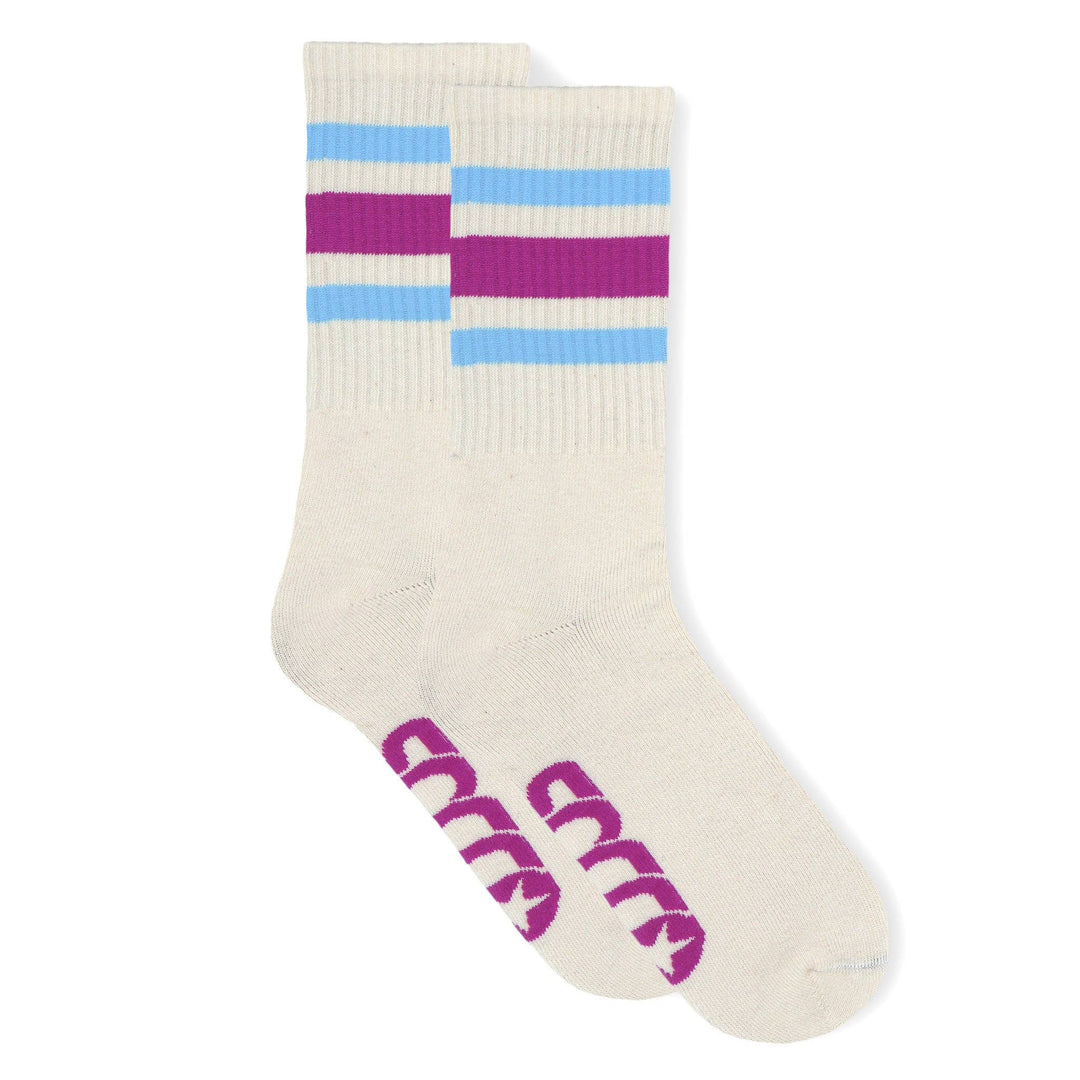 Socco | Berry & Light Blue Striped Socks