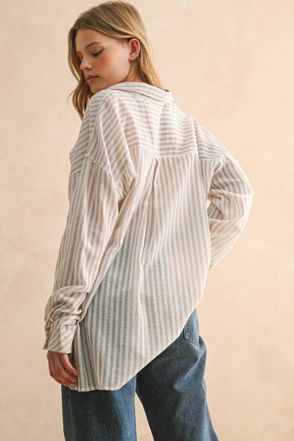 Miou Muse | Striped Button Down Shirt