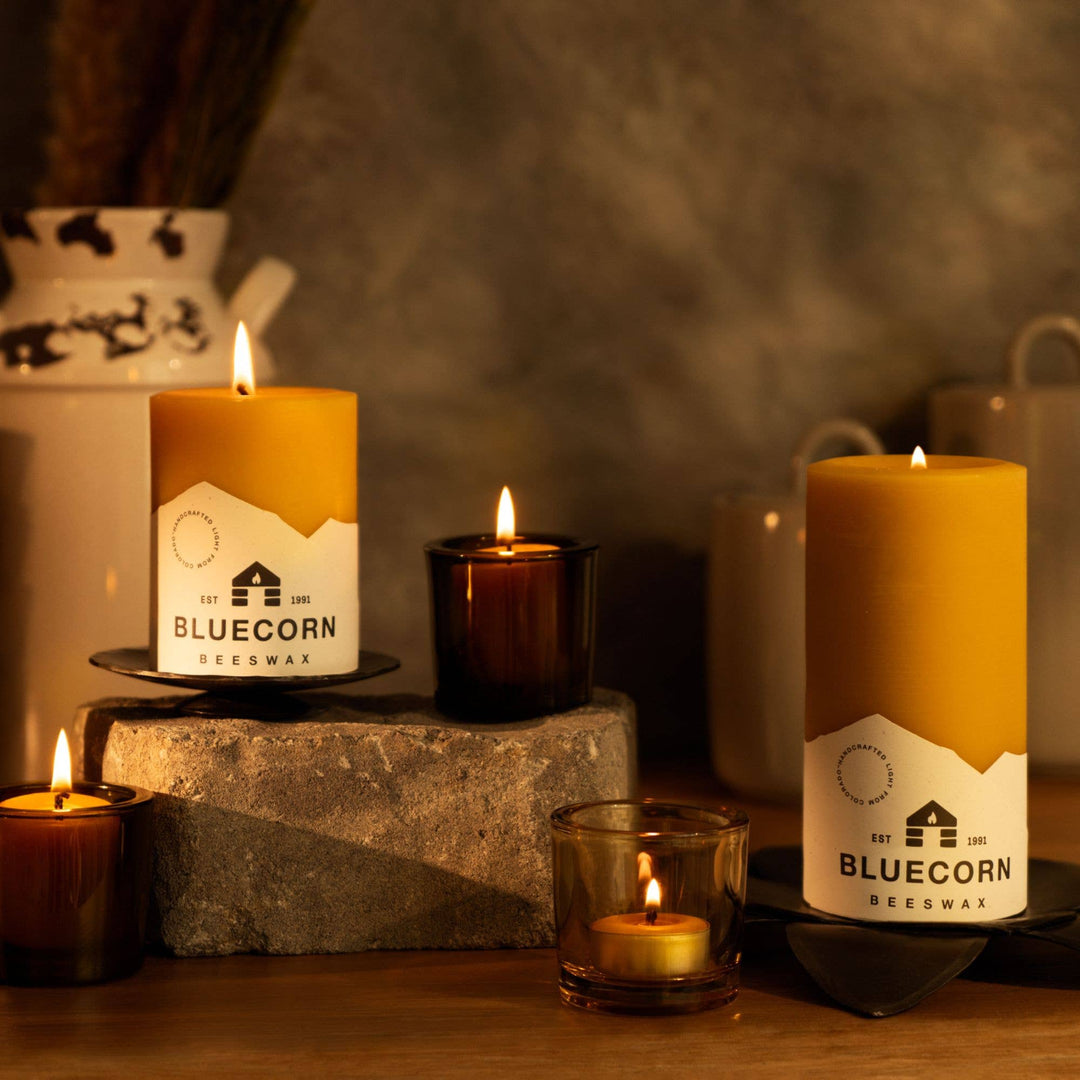 Bluecorn | Pure Beeswax Pillar Candles – Handmade in USA