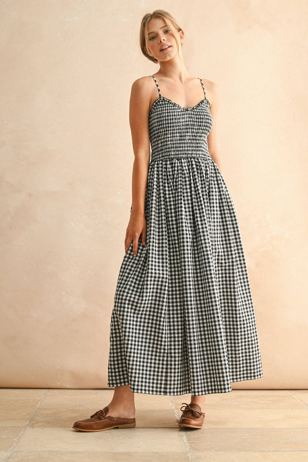 Miou Muse | Gingham Print Midi Dress