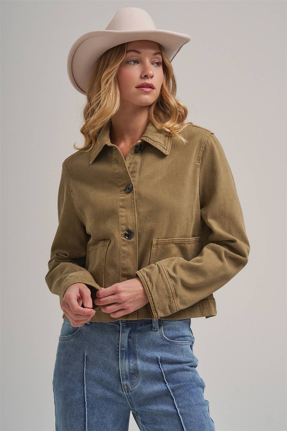 Bon | Cropped Utility Jacket With Patch Pocket