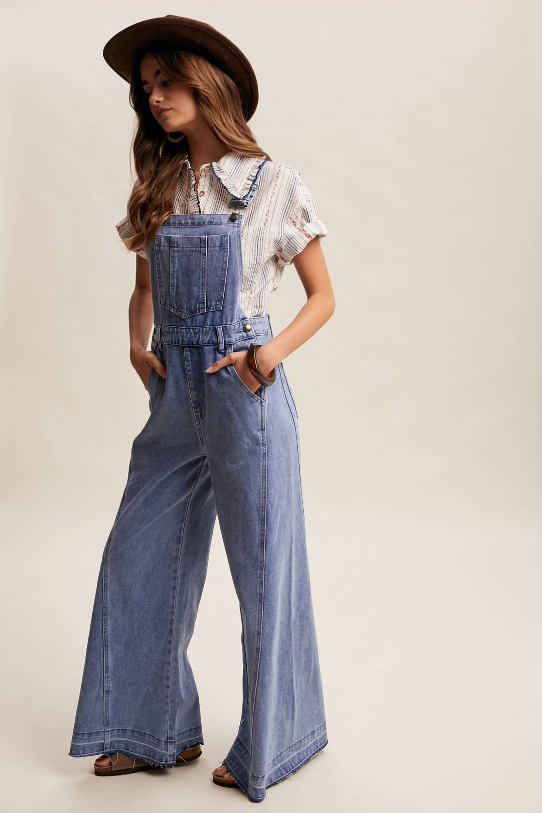 Listicle | Wide-Leg Denim Overalls