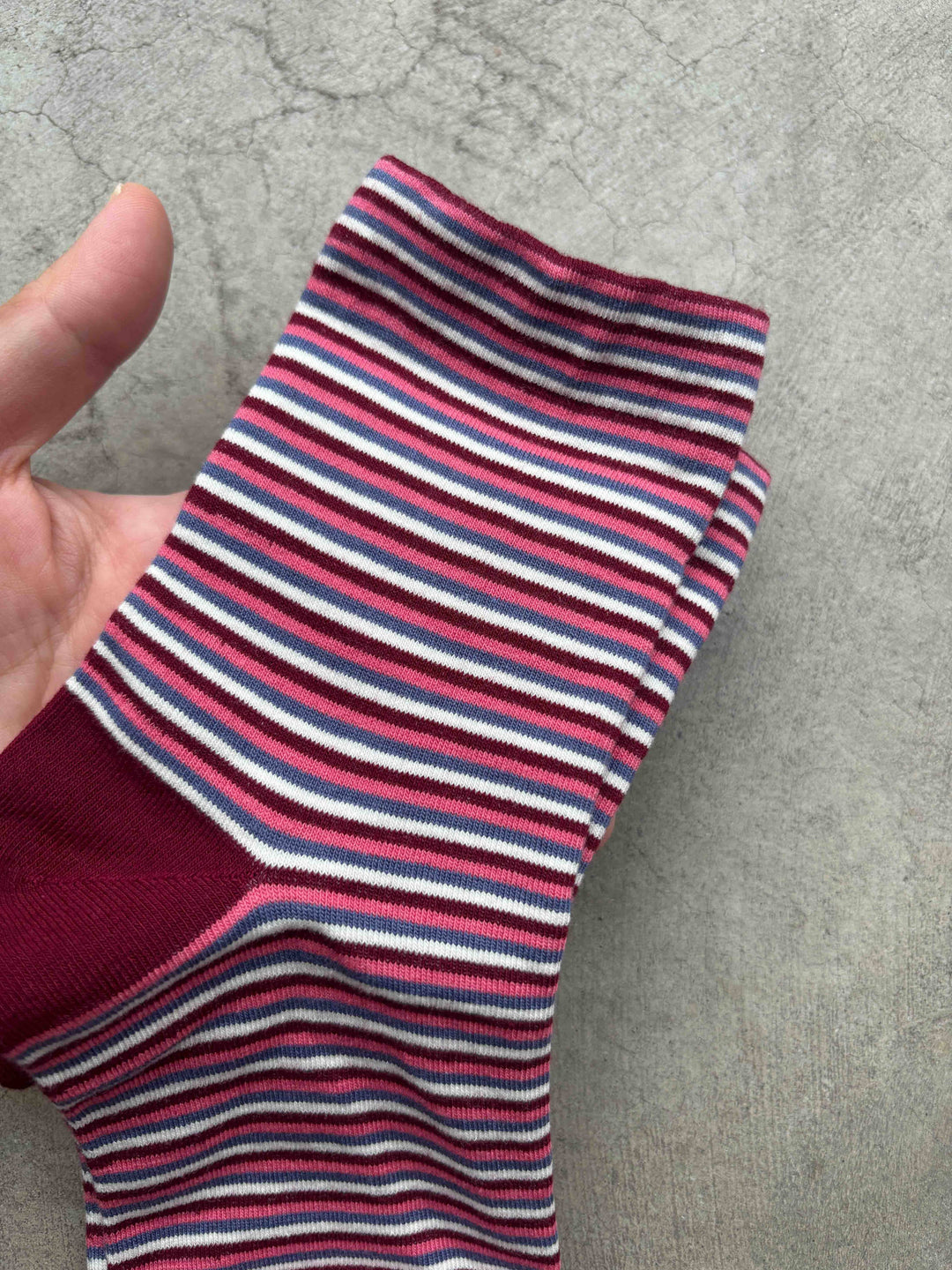 Tiepology | Vintage Micro Stripe Cotton Crew Socks