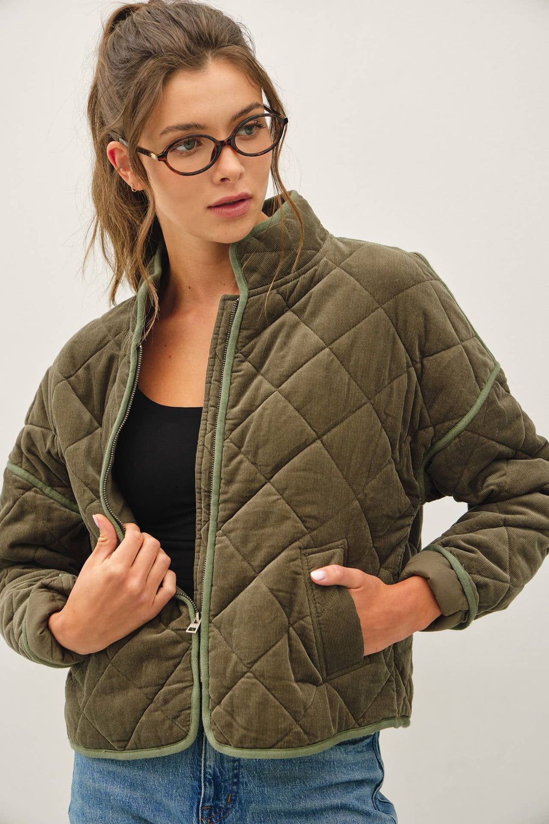 Be Cool | Corduroy Quilted Puffer Jacket