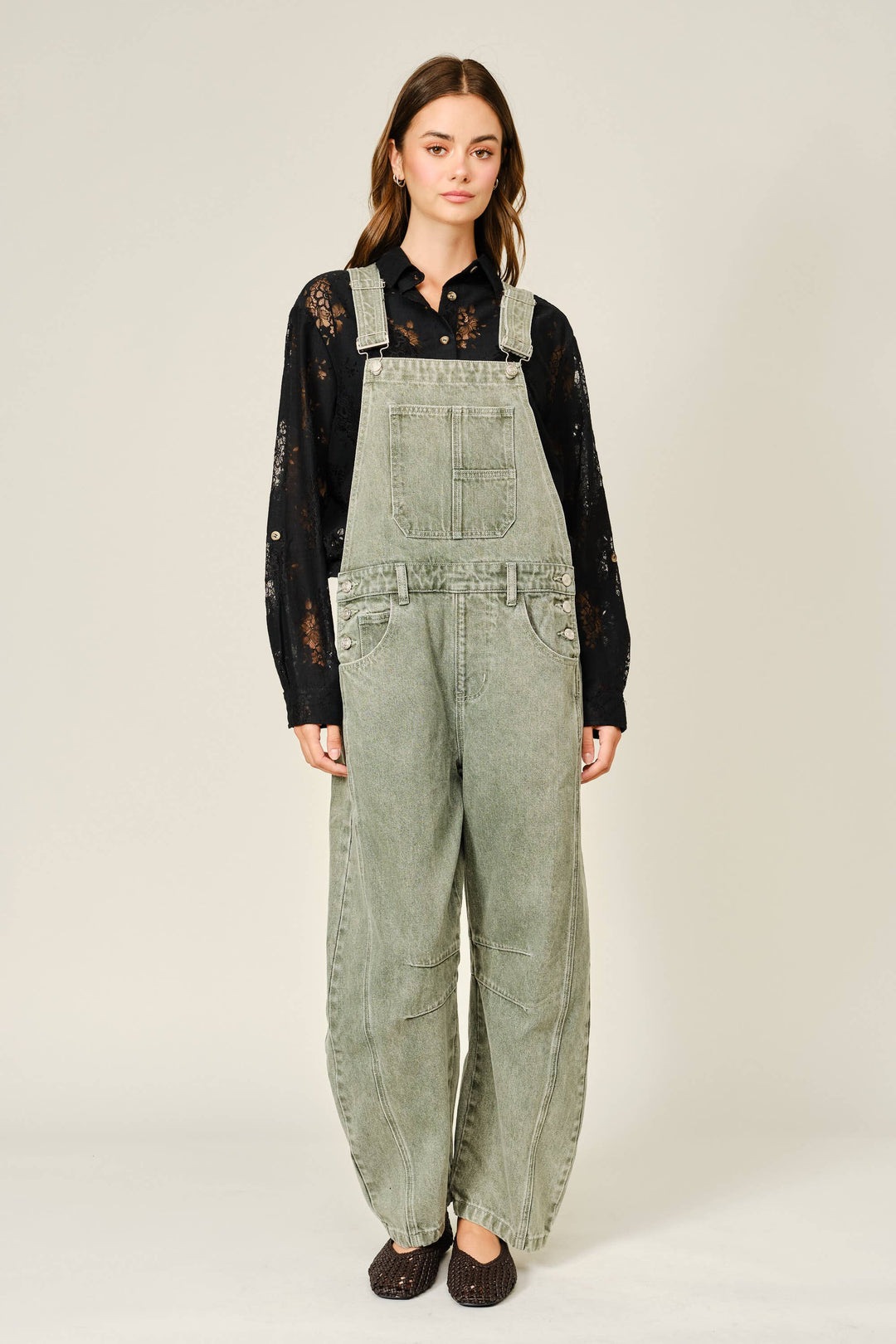 Aaron and Amber |  Slouchy Relax Fit Denim Overalls