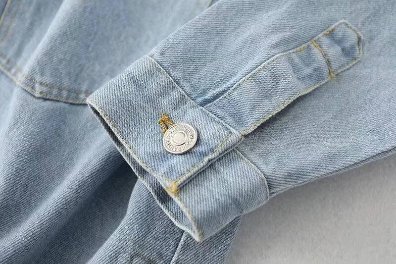 Sweetkama | Ladies Button-Up Pocket Denim Shacket