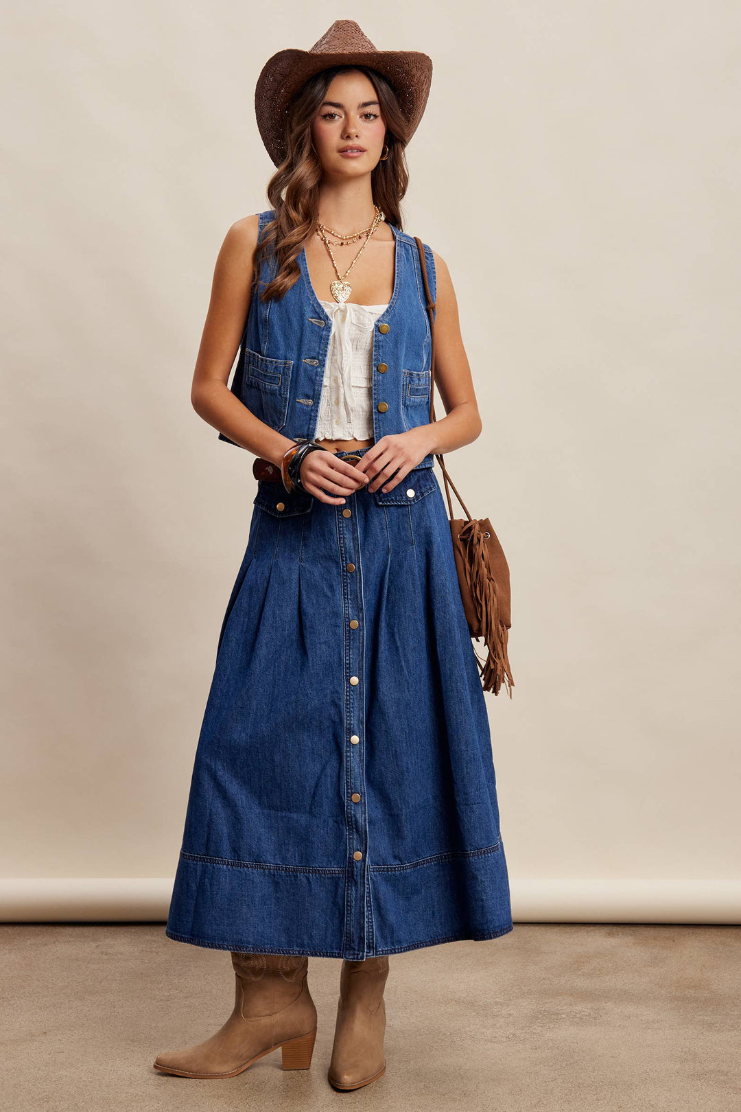 Listicle | Button Front Denim Vest