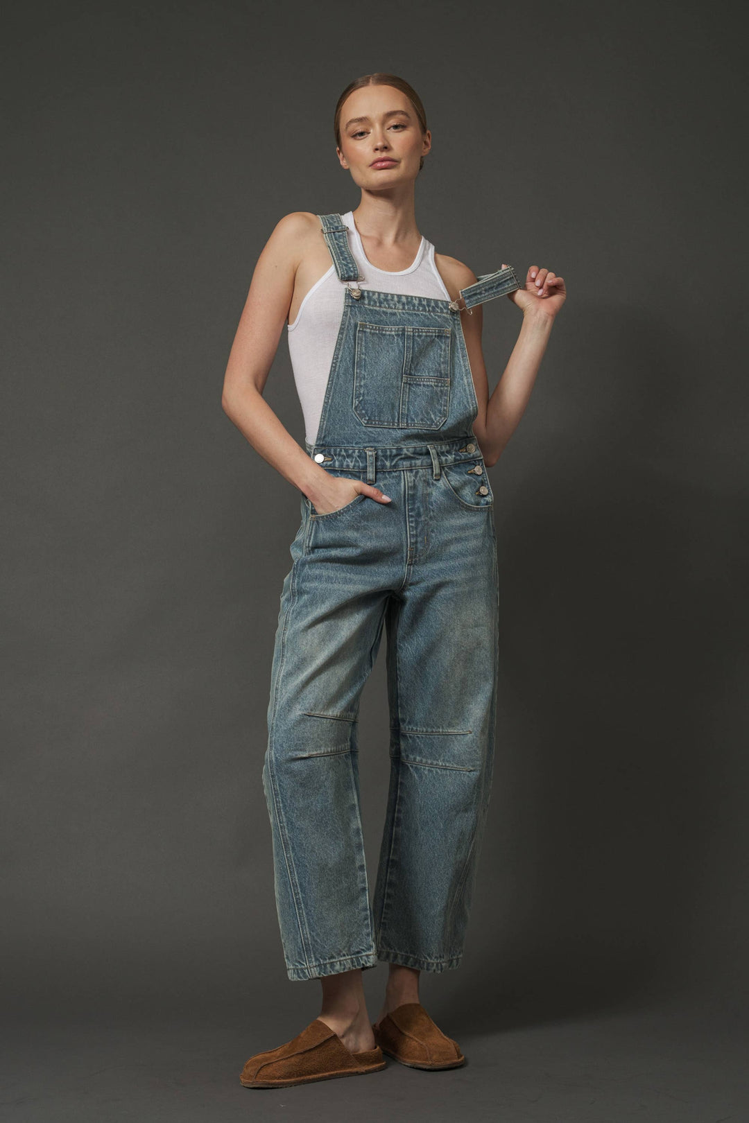 Aaron and Amber |  Slouchy Relax Fit Denim Overalls