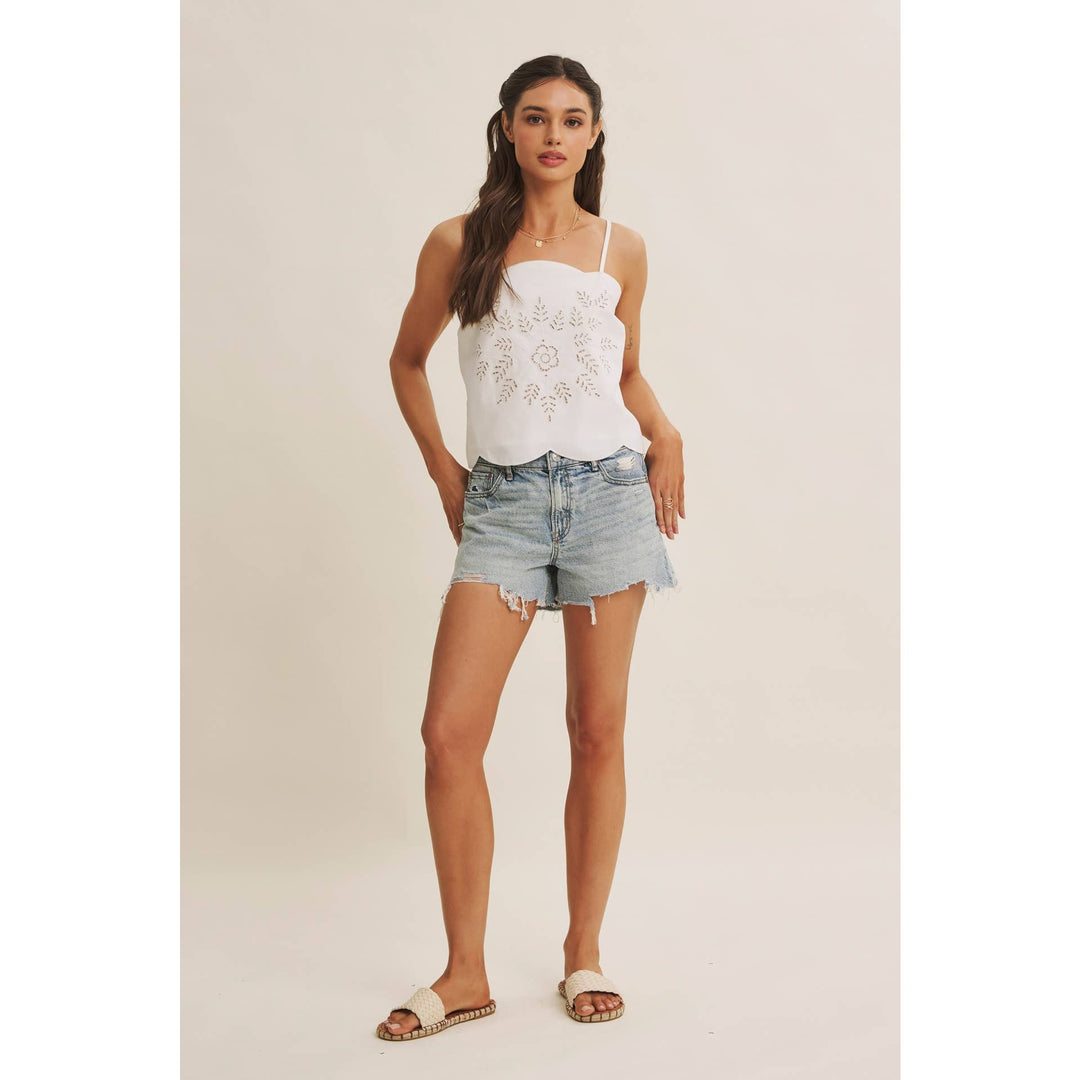 In February | A Line Cut Out Embroidered Cami