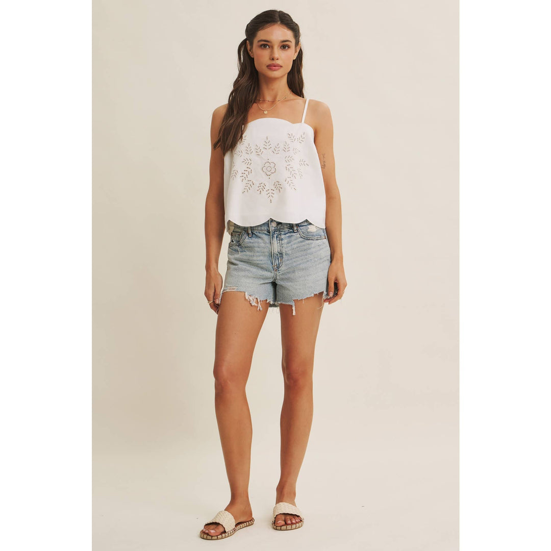 In February | A Line Cut Out Embroidered Cami